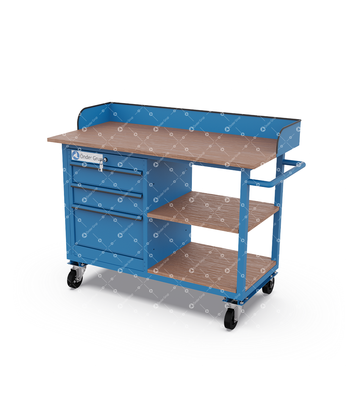 Mobile Storage Equipment – Three Drawers + Two Shelves