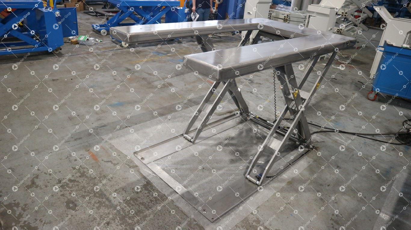 Stainless Steel U Shape Low Profile Lift Table Project