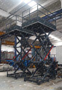 Triple Scissor Lift Table with handrails