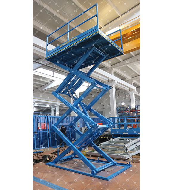 High Scissor Lift Table with Handrails