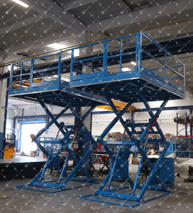 Double Scissor Lift Table with interlocked gates