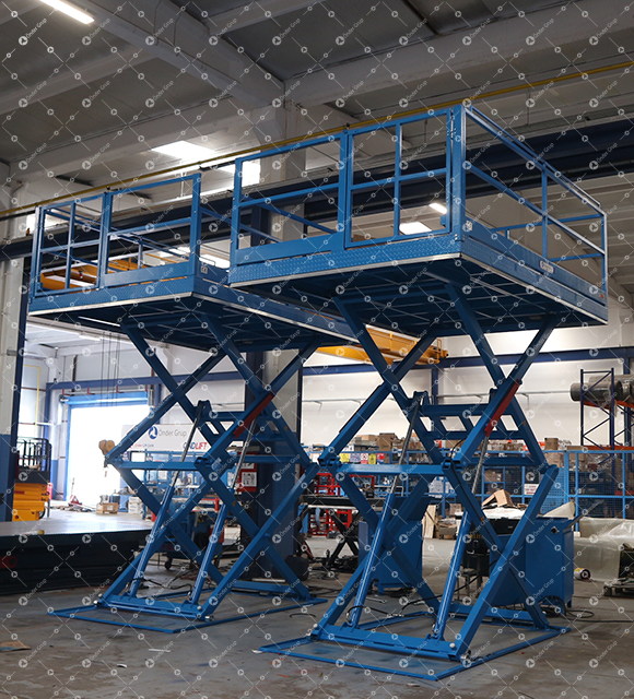 Double Scissor Lift Table with interlocked gates